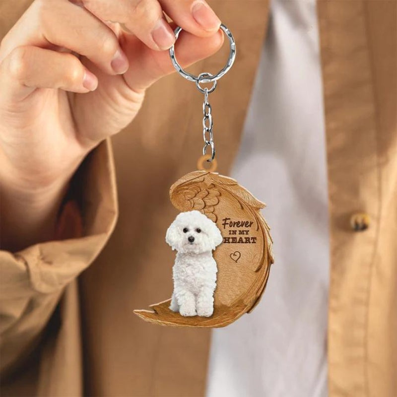 Bichon Frise Forever In My Heart Acrylic Keychain FK029