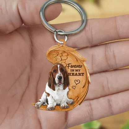 Basset Hound Forever In My Heart Acrylic Keychain FK032