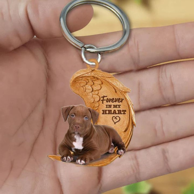 Pitbull Forever In My Heart Acrylic Keychain FK044