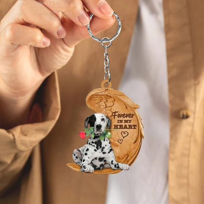 Dalmatian Forever In My Heart Acrylic Keychain FK046