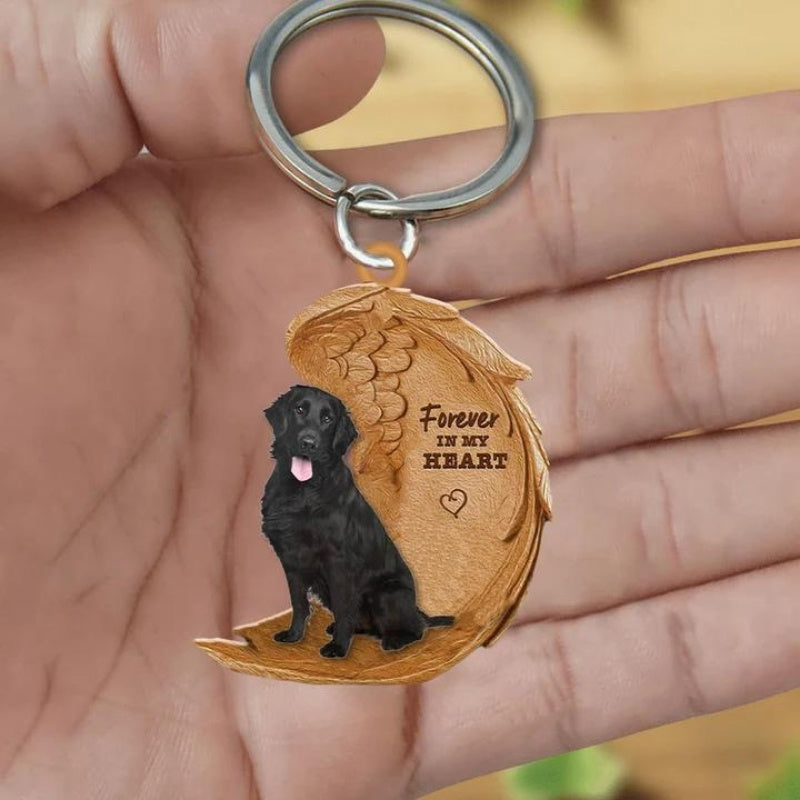 Flat Coat Retrievers Forever In My Heart Acrylic Keychain FK061