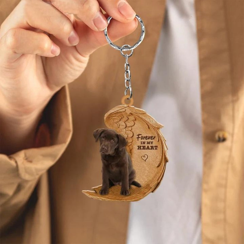 Chocolate Labrador Forever In My Heart Acrylic Keychain FK063