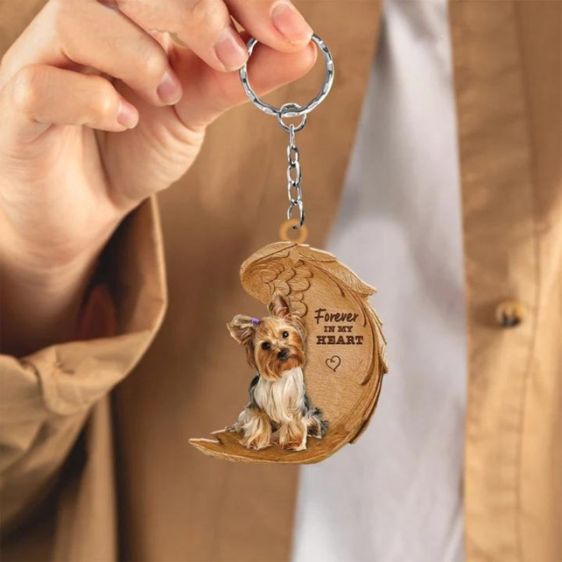 Yorkshire Terrier Forever In My Heart Acrylic Keychain FK066