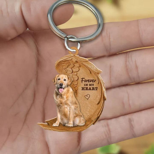 Golden Retriever Forever In My Heart Acrylic Keychain FK072