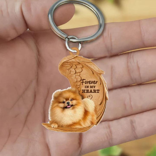 Pomeranian Forever In My Heart Acrylic Keychain FK086