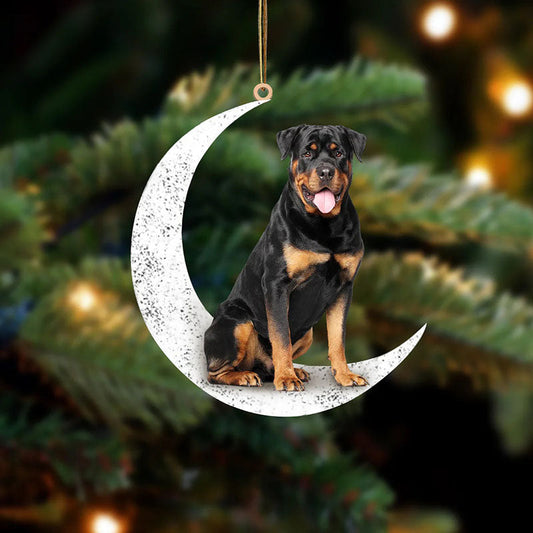 Rottweiler Sit On The Moon Ornament MO029