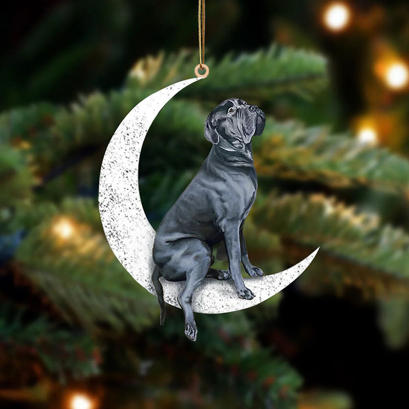 Cane Corso Sit On The Moon Ornament MO068