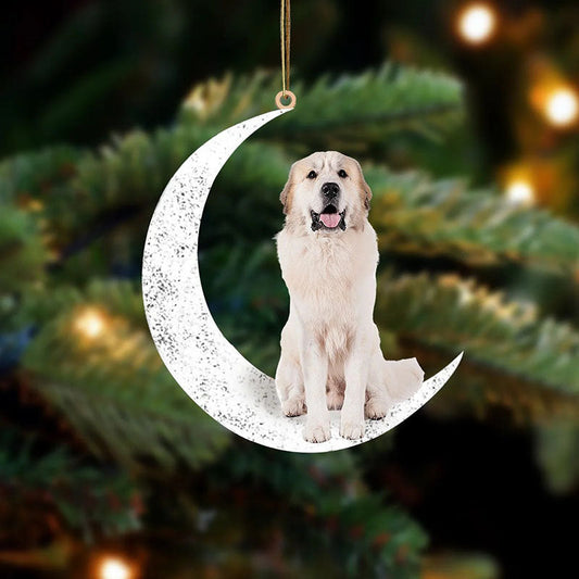 Great Pyrenees Sit On The Moon Ornament MO103