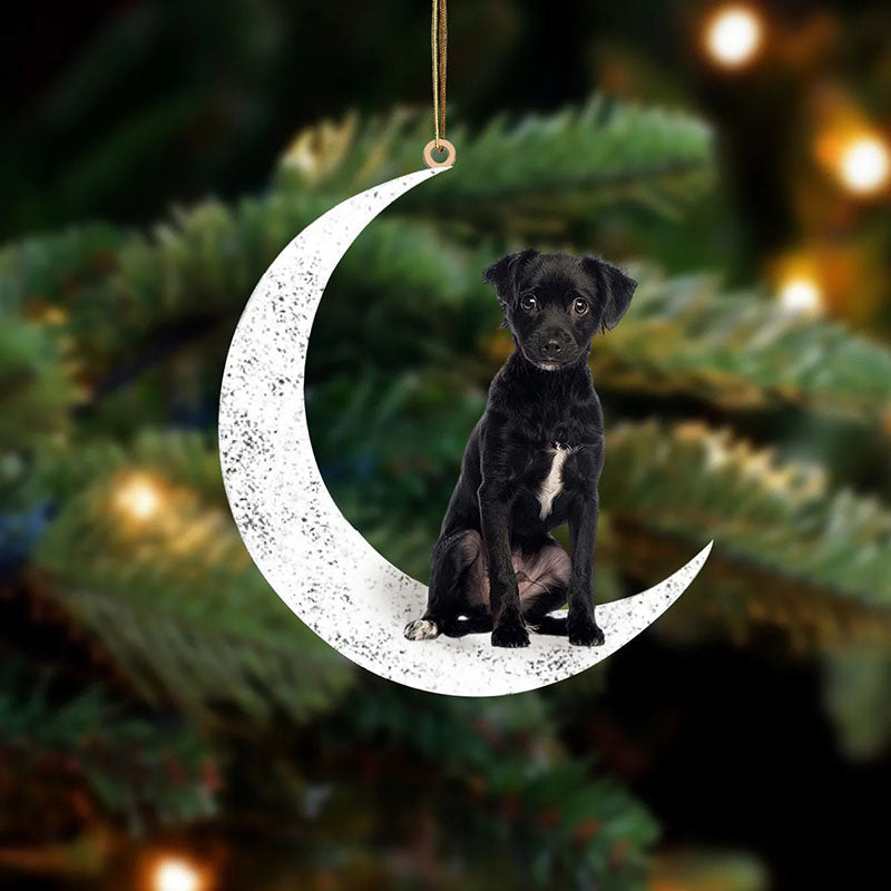 Patterdale Terrier Sit On The Moon Ornament MO114