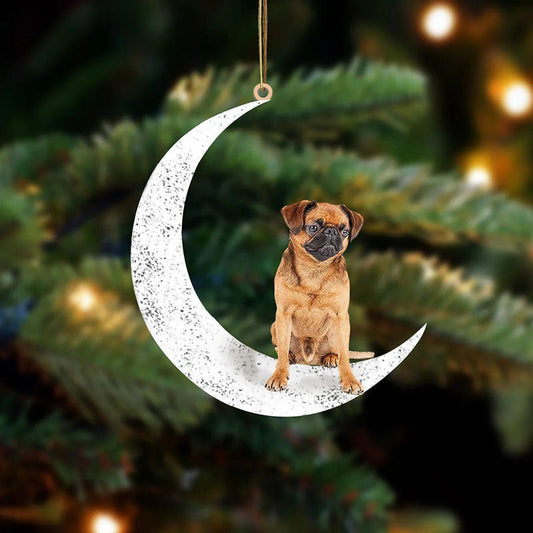 Brussels Griffon Sit On The Moon Ornament MO121