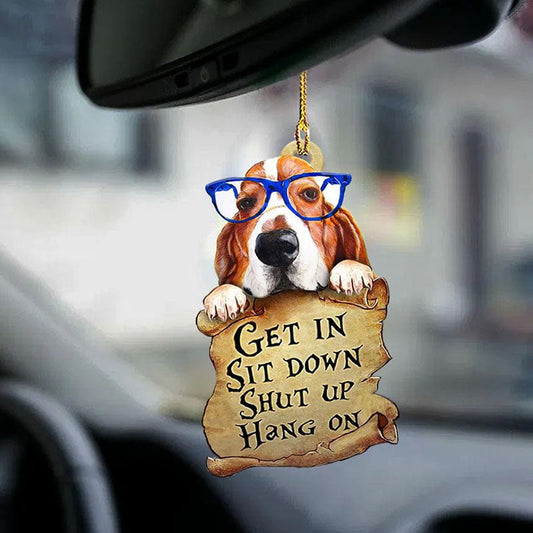 Basset Hound Get In Ornament GI019