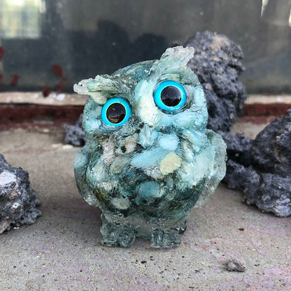 Handmade Natural Crystal Gemstone Owl