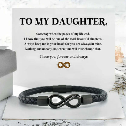 I Love You Forever And Always - Infinity Leather Bracelet