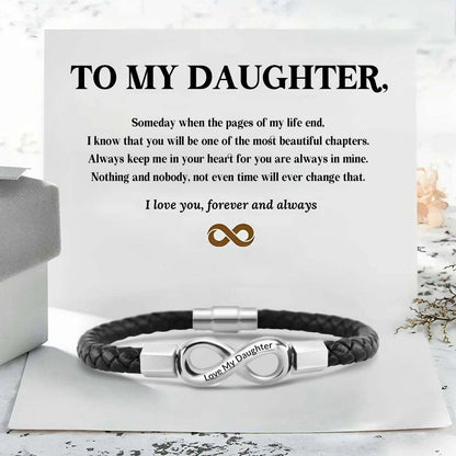 I Love You Forever And Always - Infinity Leather Bracelet