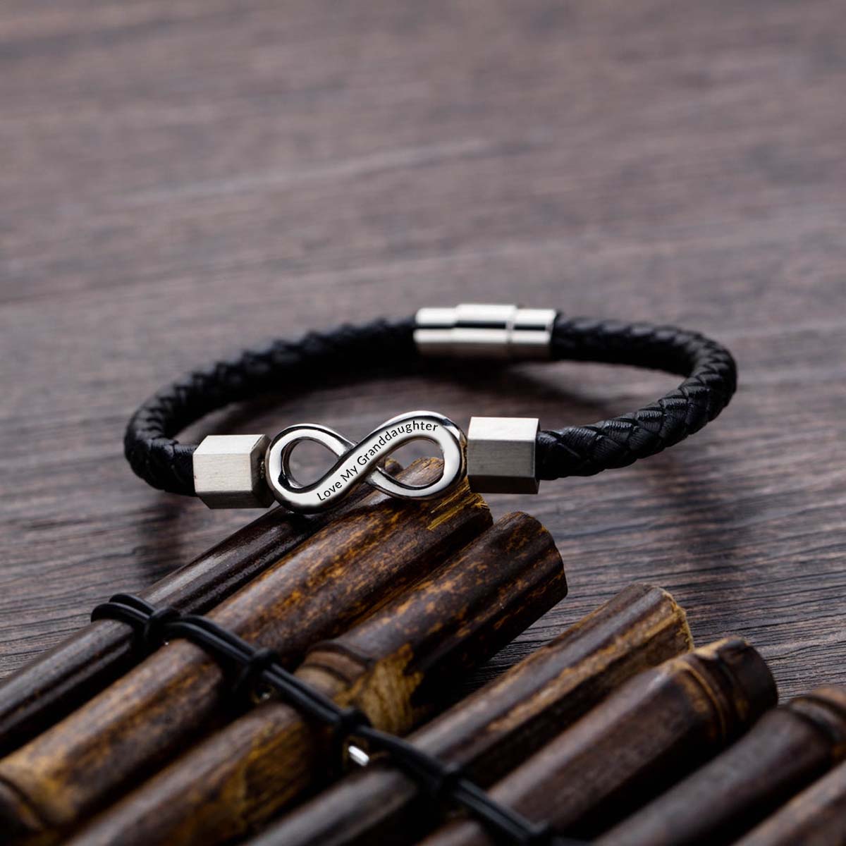 I Love You Forever And Always - Infinity Leather Bracelet