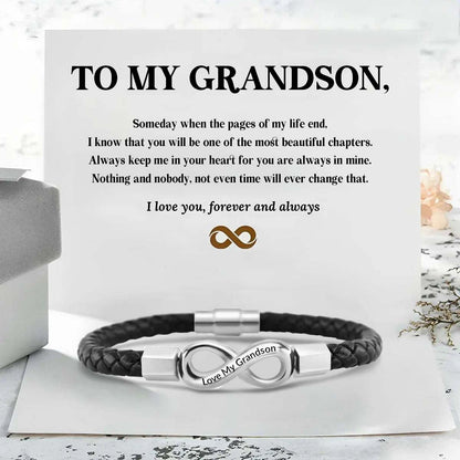 I Love You Forever And Always - Infinity Leather Bracelet