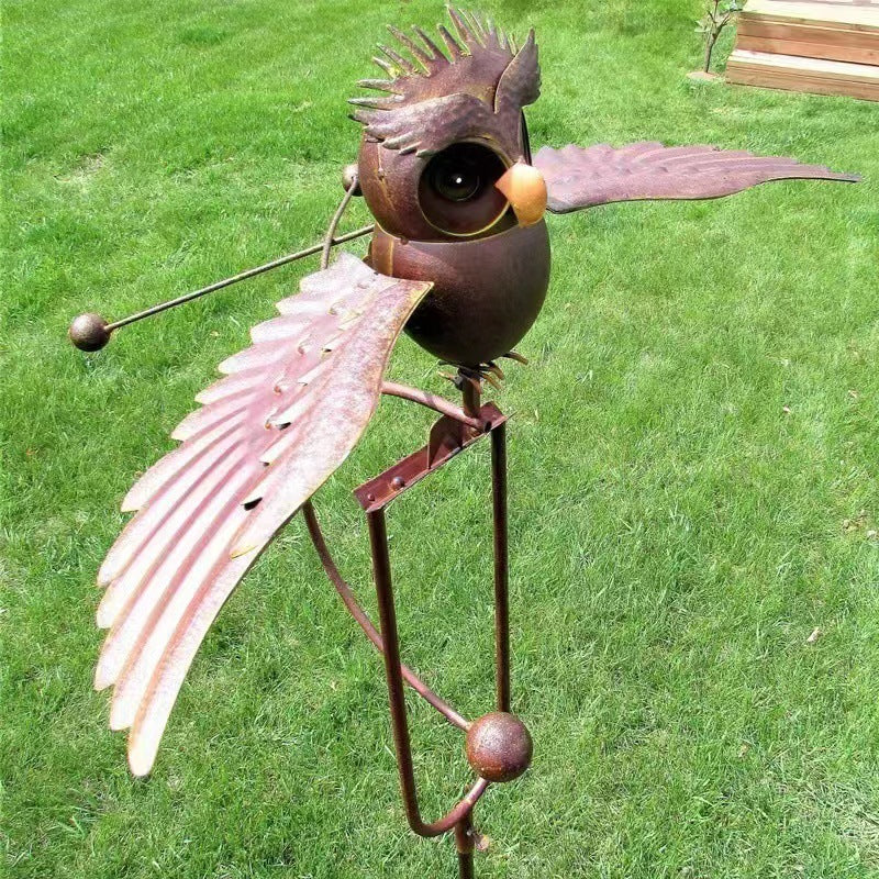 Handmade Flying Owl Garden Stake