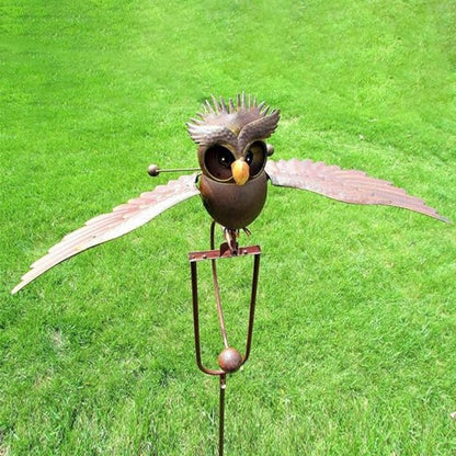 Handmade Flying Owl Garden Stake