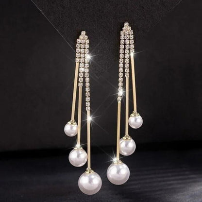 Elegant Pearl Tassel Earrings