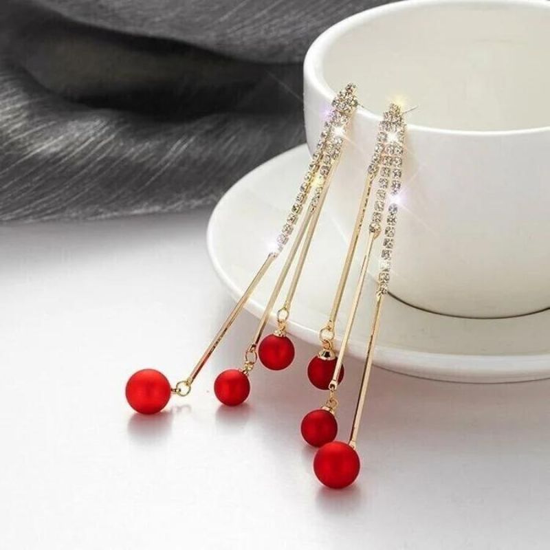 Elegant Pearl Tassel Earrings