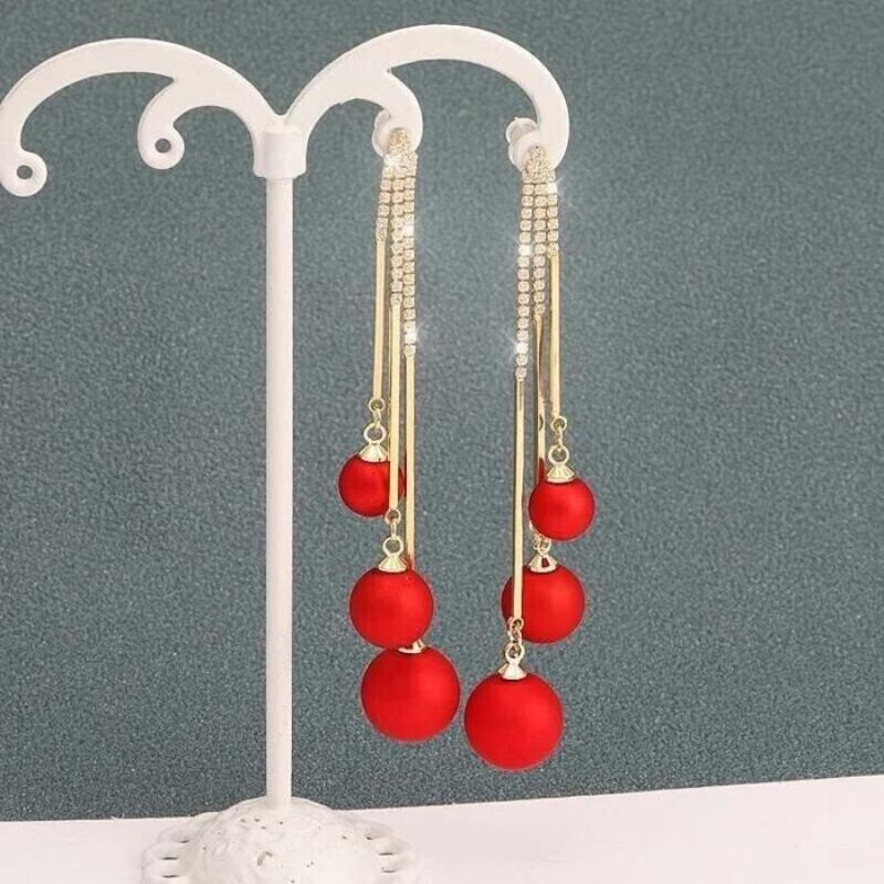 Elegant Pearl Tassel Earrings