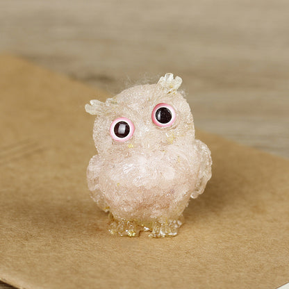 Handmade Natural Crystal Gemstone Owl