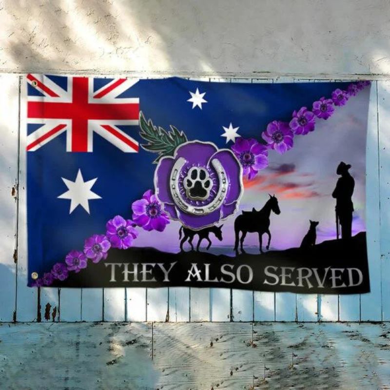 Purple Poppy Australian Grommet Flag They Also Served