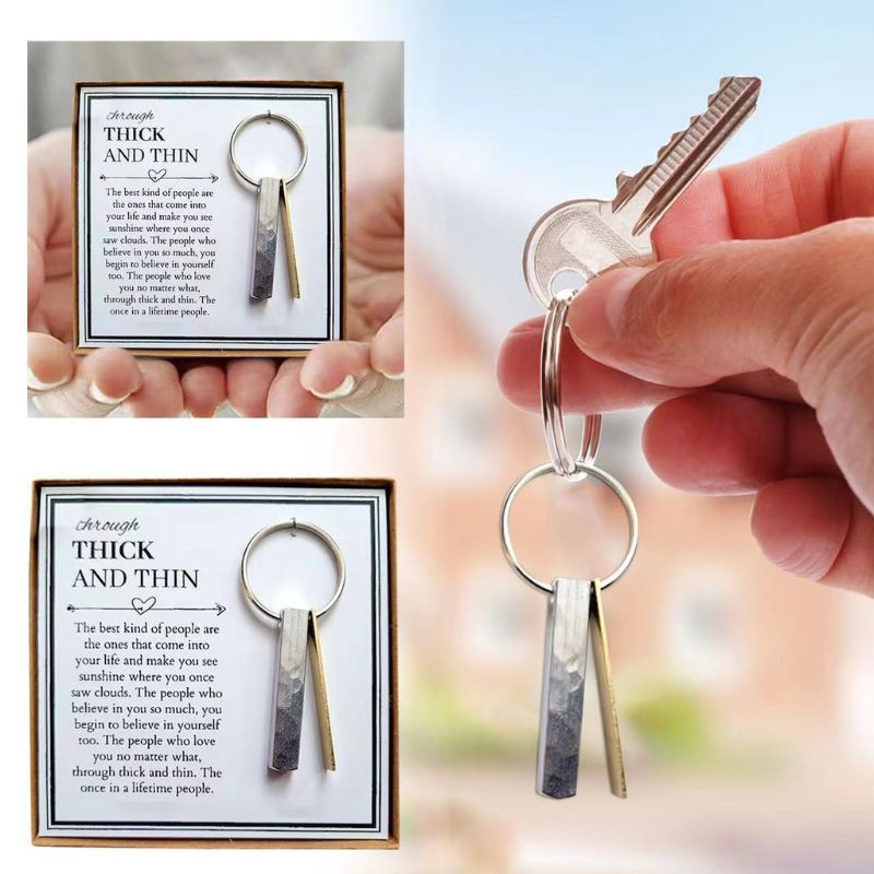 Through Thick and Thin Keychain - Best Friend Gift