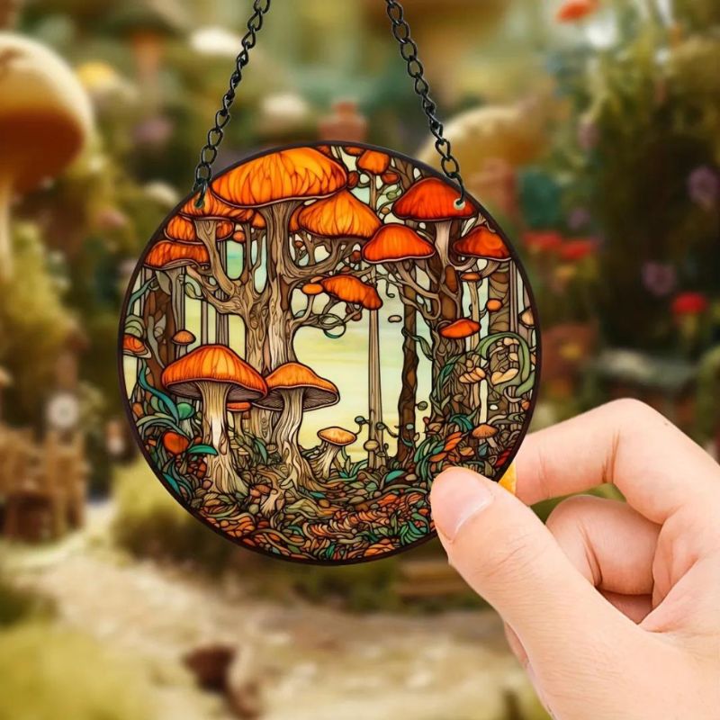 Mushroom Suncatcher Window Wall Hanging Ornament