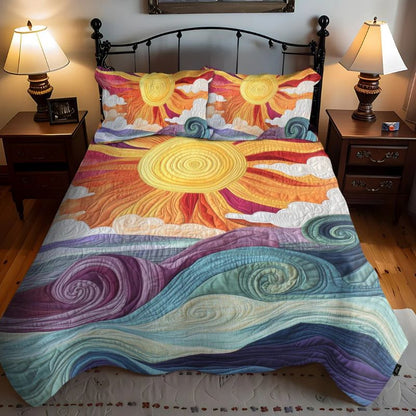 Sunburst Delight 3-Piece Quilted Bedding Set