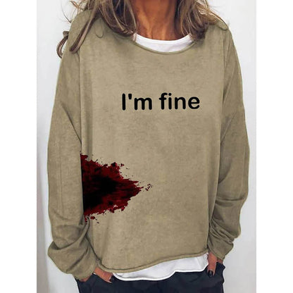 Women's Funny Bloodstained Halloween Long Sleeve Tee