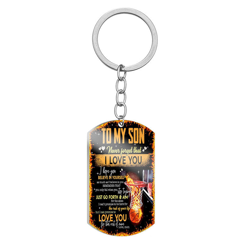 Never Forget That I Love You - Multi Colors Personalized Keychain