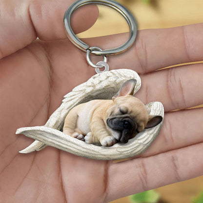 Sleeping Angel Acrylic Keychain French Bulldog SA001