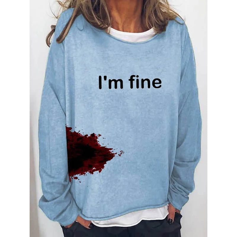 Women's Funny Bloodstained Halloween Long Sleeve Tee