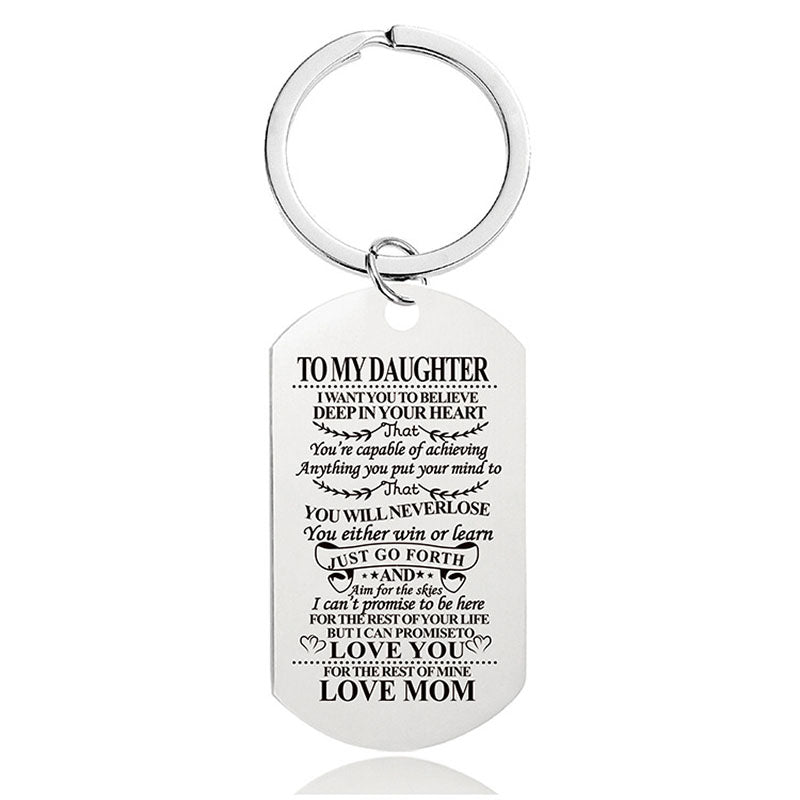 Mom To Daughter - You Will Never Lose - Inspirational Keychain - A909