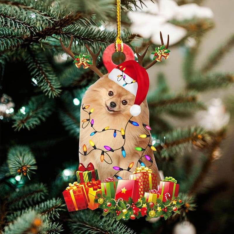 Christmas Pet Dog Wooden Pendant