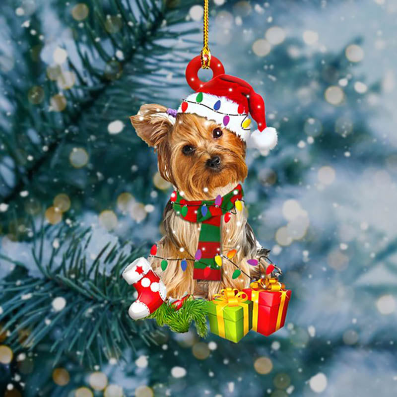 Christmas Pet Dog Wooden Pendant