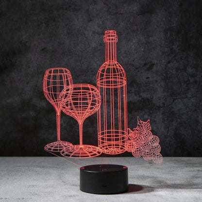 Wine 3D Illusion Lamp