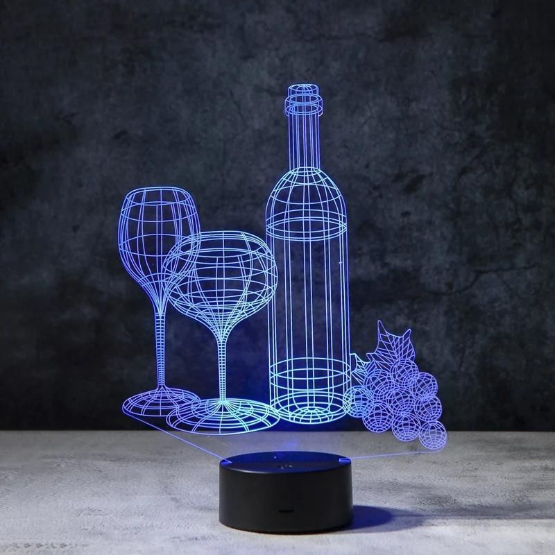 Wine 3D Illusion Lamp