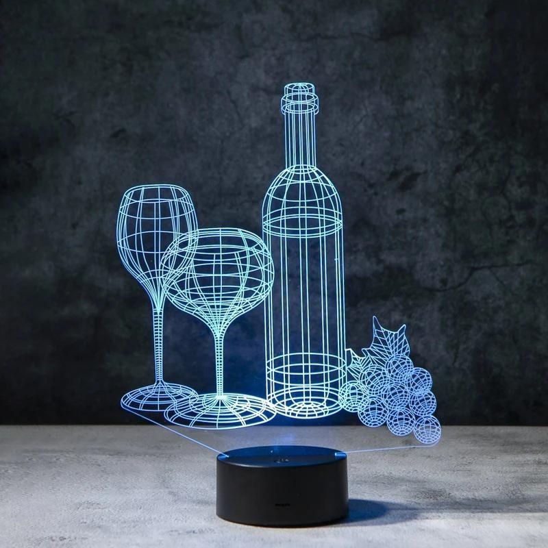 Wine 3D Illusion Lamp