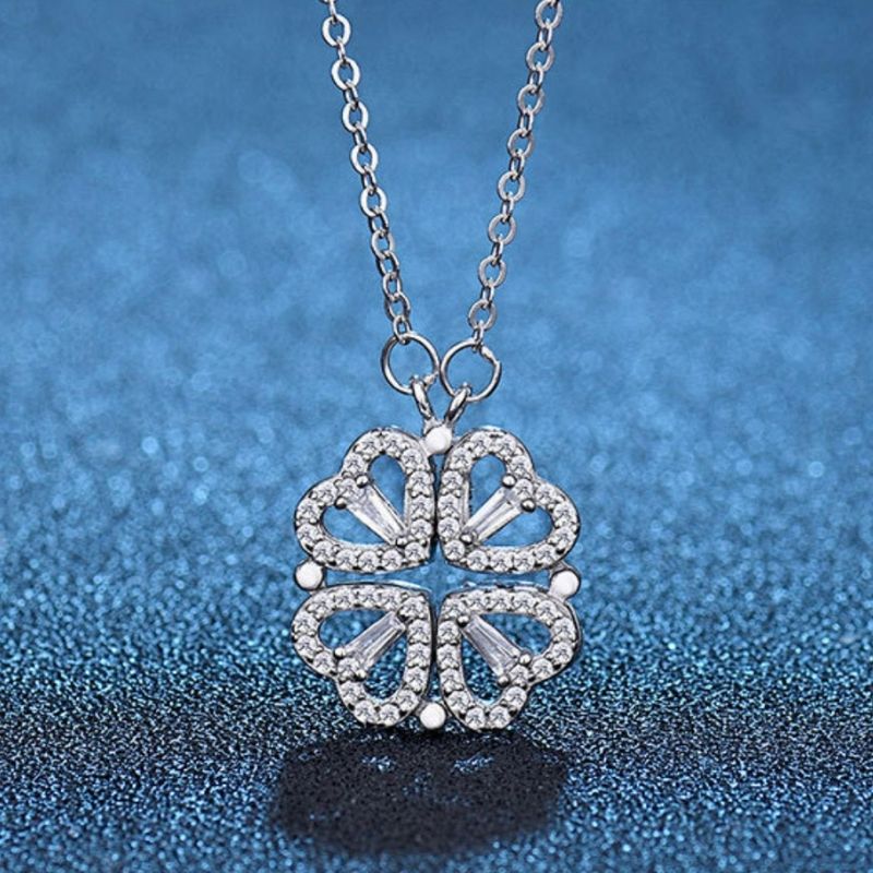 🍀Four-Leaf Heart Shape Necklace💕 S925 Silver