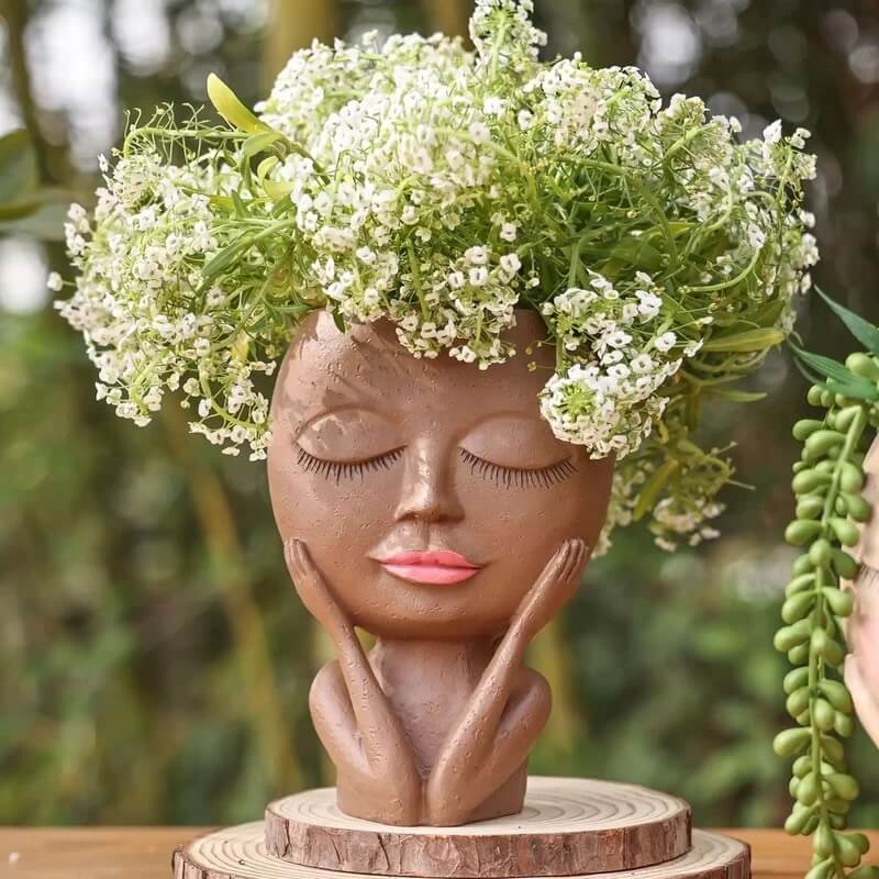 Cute Lady Face Plant Pot