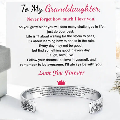 To My Granddaughter, I Will Always Be With You Bracelet