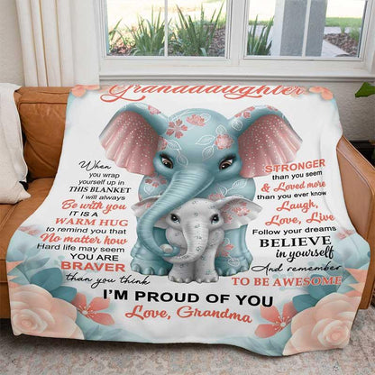 To My Granddaughter - From Grandma - F011 - Fleece Blanket