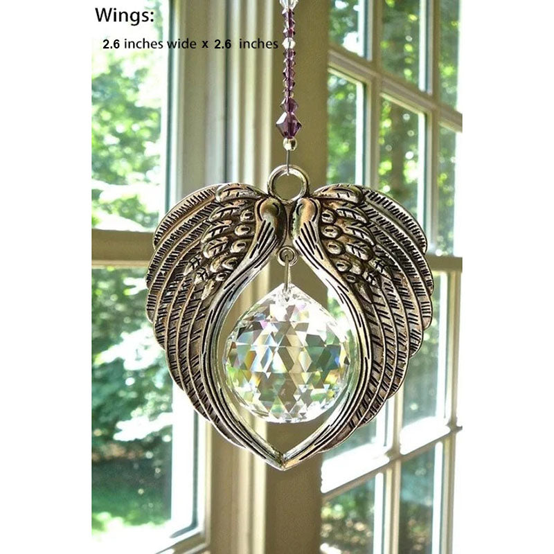 Angel Wings Crystal and Pewter Wings Suncatcher