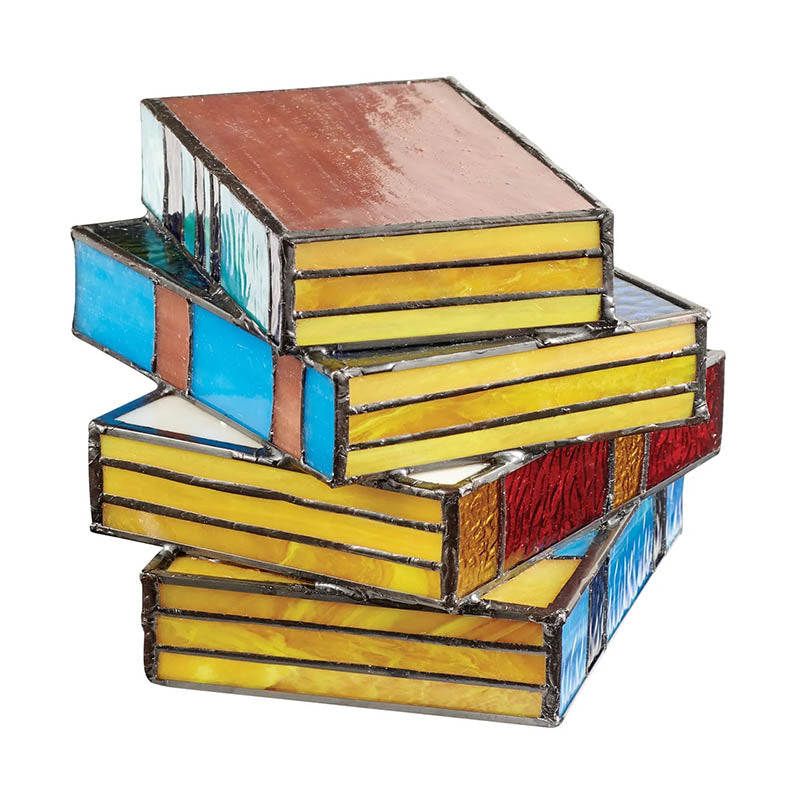 Stained Glass Stacked Books Lamp