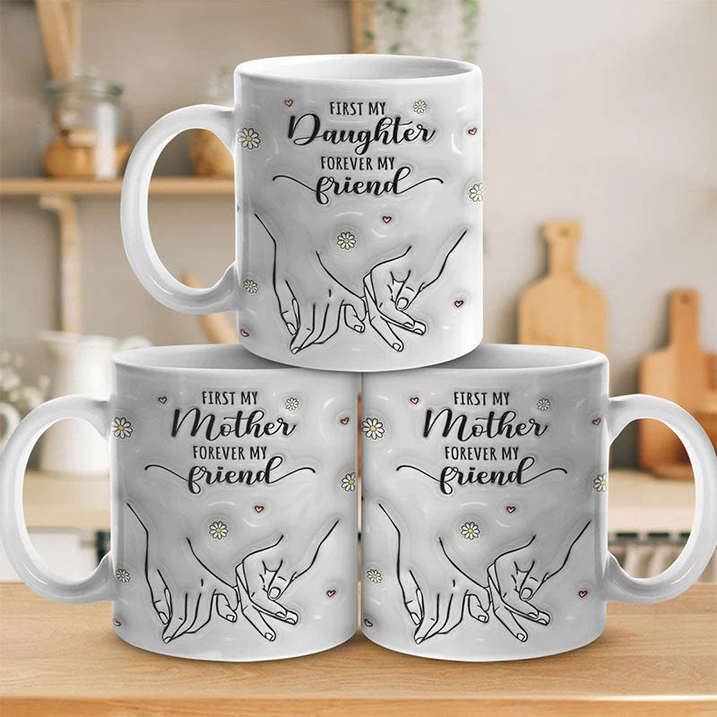 Family 3D Inflated Effect Printed Mug - Gift For Mom, Daughter