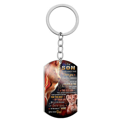 Dad To Son - Never Forget That I Love You - Lion Multi Colors Personalized Keychain - A883