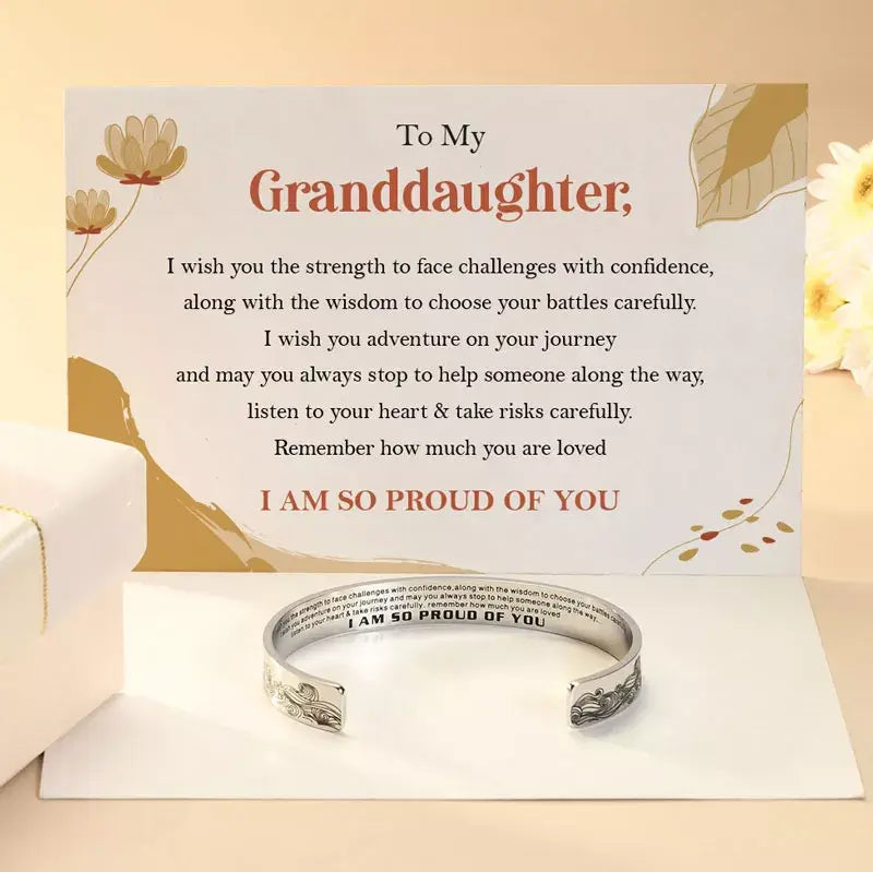 To My Granddaughter, I am So Proud of You Bracelet