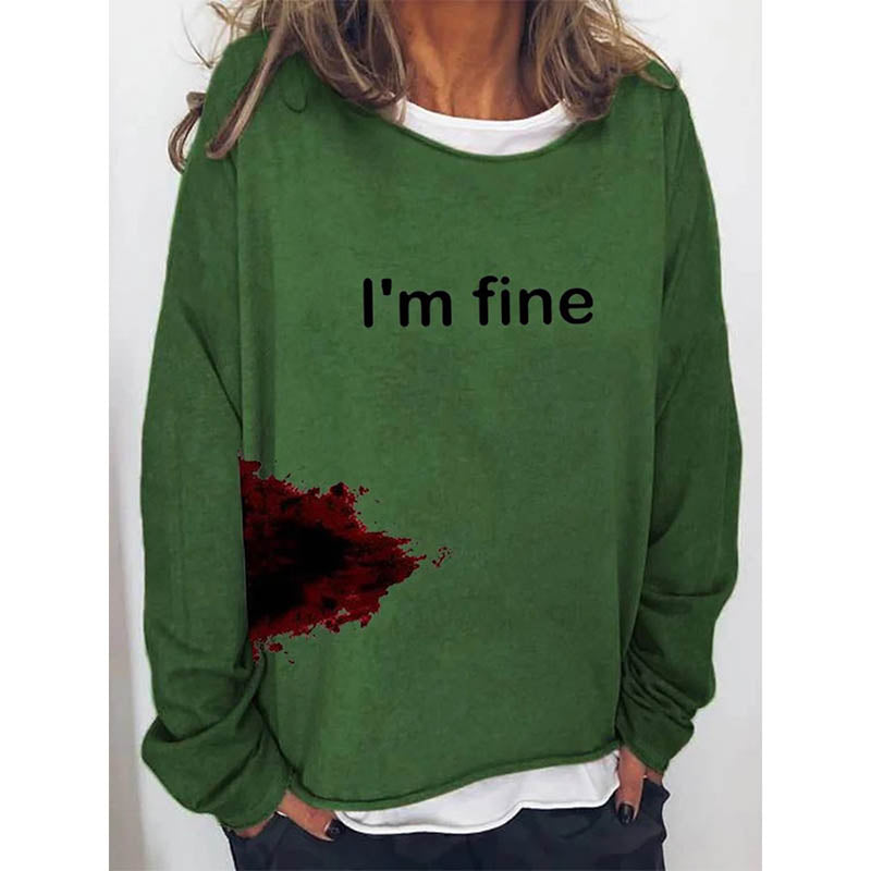 Women's Funny Bloodstained Halloween Long Sleeve Tee